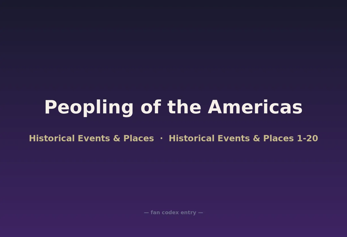 Peopling of the Americas