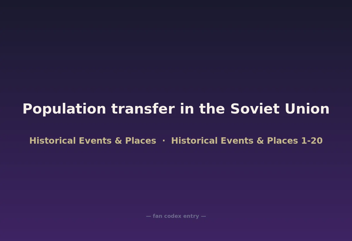 Population transfer in the Soviet Union